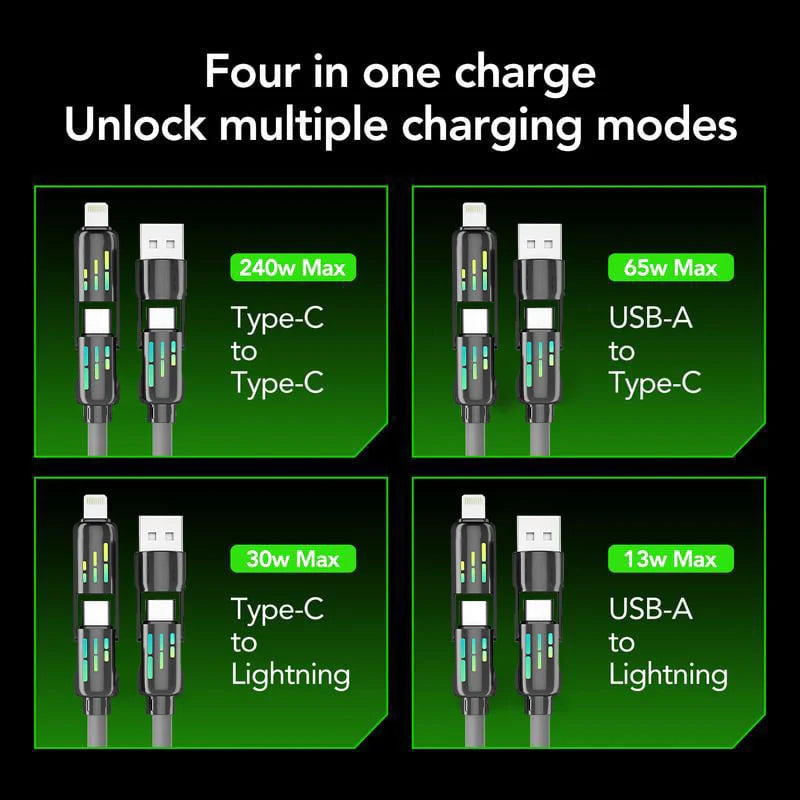 240W 4-in-1 USB C Cable